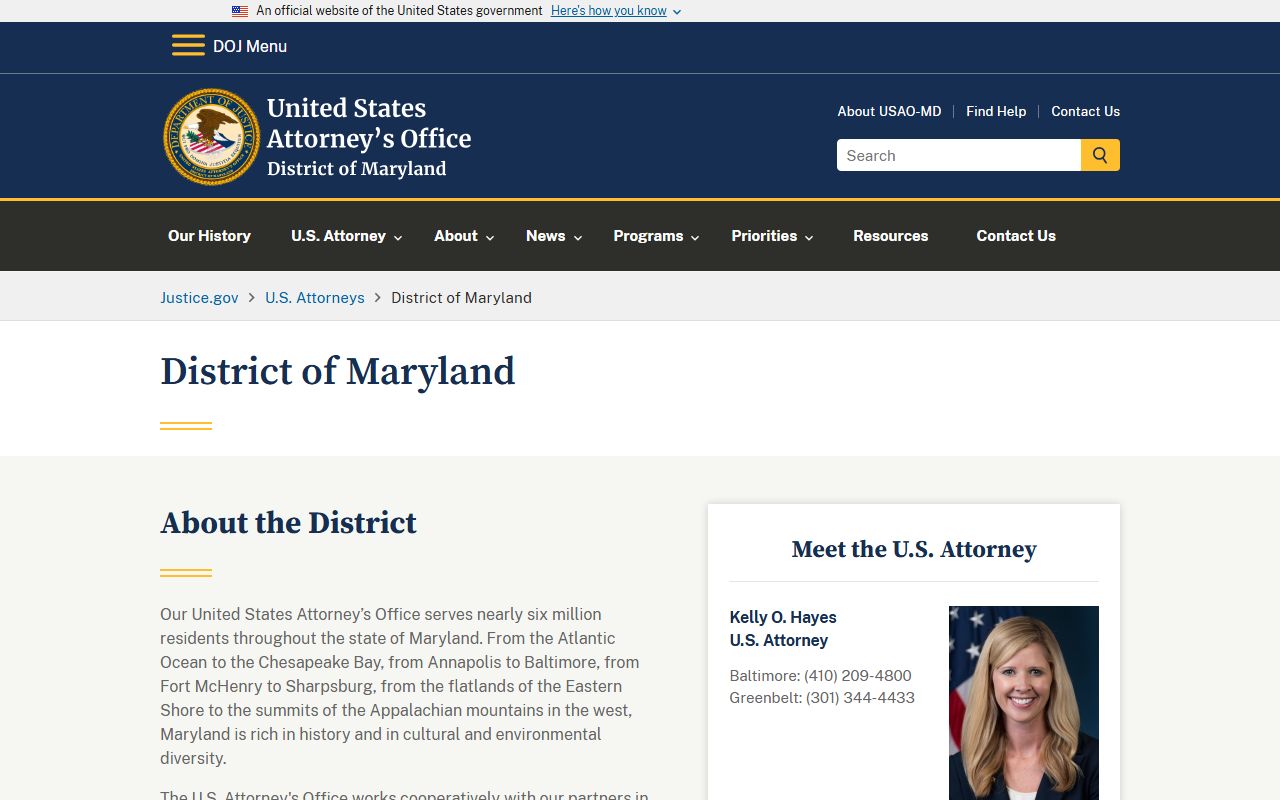 Dorchester County criminal court records U.S. Attorney District of Maryland source