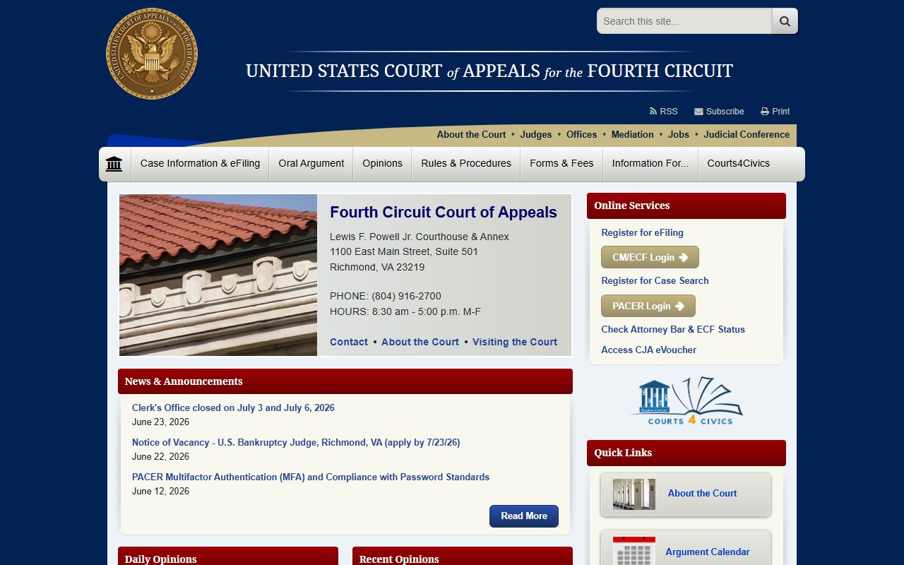 Dorchester County Circuit Court records federal appellate court context